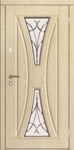 Фото стальная дверь Дверь со стеклом №10 с отделкой МДФ ПВХ