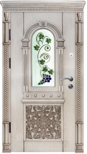 Фото стальная дверь Дверь со стеклом №14 с отделкой МДФ ПВХ