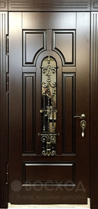 Фото  Стальная дверь Дверь с ковкой №16 с отделкой Массив дуба