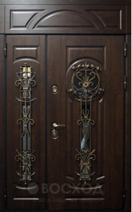 Фото стальная дверь Двухстворчатая дверь №23 с отделкой МДФ ПВХ