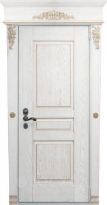 Фото стальная дверь Дверь со вставкой №12 с отделкой Ламинат