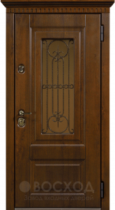 Фото стальная дверь Дверь со стеклом №28 с отделкой МДФ ПВХ