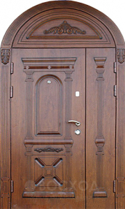 Фото стальная дверь Арочная парадная дверь №98 с отделкой МДФ ПВХ