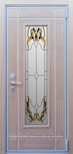 Фото стальная дверь Дверь со стеклом №21 с отделкой МДФ ПВХ
