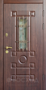 Фото стальная дверь Дверь со стеклом №26 с отделкой МДФ ПВХ