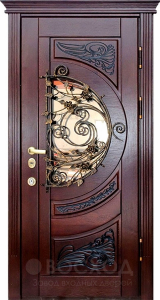 Фото стальная дверь Дверь со стеклом №17 с отделкой МДФ ПВХ