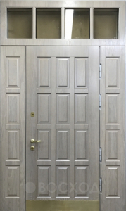 Фото стальная дверь Дверь с фрамугой №18 с отделкой Ламинат