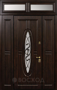 Фото стальная дверь Дверь с фрамугой №25 с отделкой МДФ ПВХ