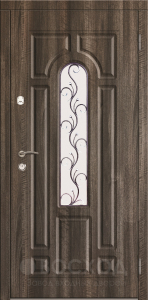 Фото стальная дверь Дверь со стеклом №8 с отделкой МДФ ПВХ