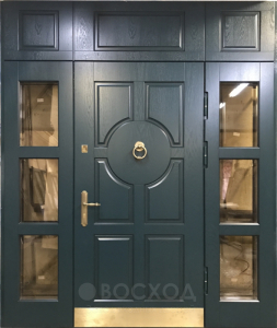 Фото стальная дверь Дверь с фрамугой №11 с отделкой МДФ ПВХ