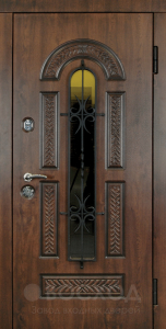 Фото стальная дверь Дверь со стеклом №25 с отделкой МДФ ПВХ