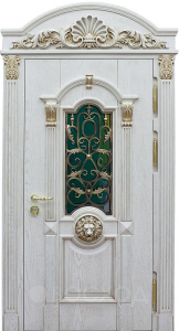 Фото стальная дверь Арочная парадная дверь №362 с отделкой МДФ ПВХ