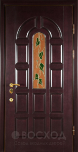Фото стальная дверь Дверь со стеклом №22 с отделкой МДФ ПВХ