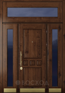 Фото стальная дверь Дверь с фрамугой №26 с отделкой МДФ ПВХ