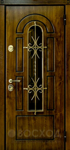 Фото стальная дверь Дверь с ковкой №11 с отделкой Массив дуба