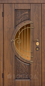 Фото стальная дверь Дверь со стеклом №24 с отделкой МДФ ПВХ