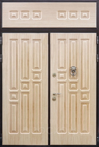 Фото стальная дверь Дверь с фрамугой №27 с отделкой Ламинат