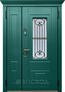 Фото стальная дверь Двухстворчатая дверь №21 с отделкой МДФ ПВХ