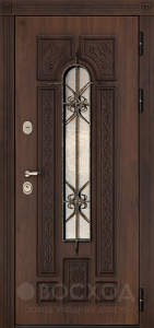 Фото стальная дверь Дверь со стеклом №5 с отделкой МДФ ПВХ