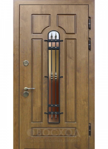 Фото стальная дверь Дверь со стеклом №23 с отделкой МДФ ПВХ