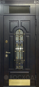 Фото стальная дверь Дверь с фрамугой №12 с отделкой МДФ ПВХ