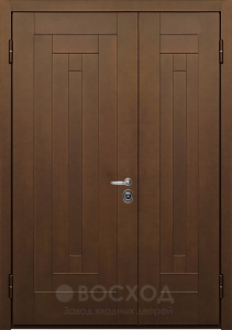 Фото стальная дверь Двухстворчатая дверь №14 с отделкой МДФ ПВХ