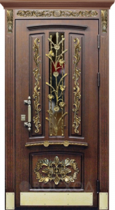 Фото стальная дверь Дверь со стеклом №16 с отделкой МДФ ПВХ
