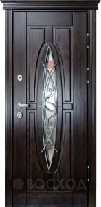 Фото стальная дверь Дверь со стеклом №13 с отделкой МДФ ПВХ