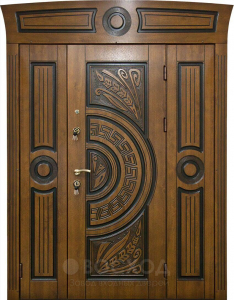 Фото стальная дверь Арочная парадная дверь №340 с отделкой МДФ ПВХ