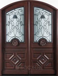 Фото стальная дверь Арочная парадная дверь №126 с отделкой МДФ ПВХ