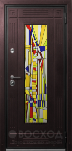 Фото стальная дверь Дверь со стеклом №19 с отделкой МДФ ПВХ