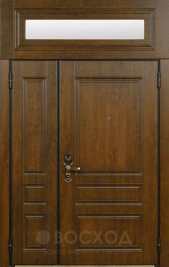 Фото стальная дверь Дверь со вставкой №21 с отделкой Массив дуба